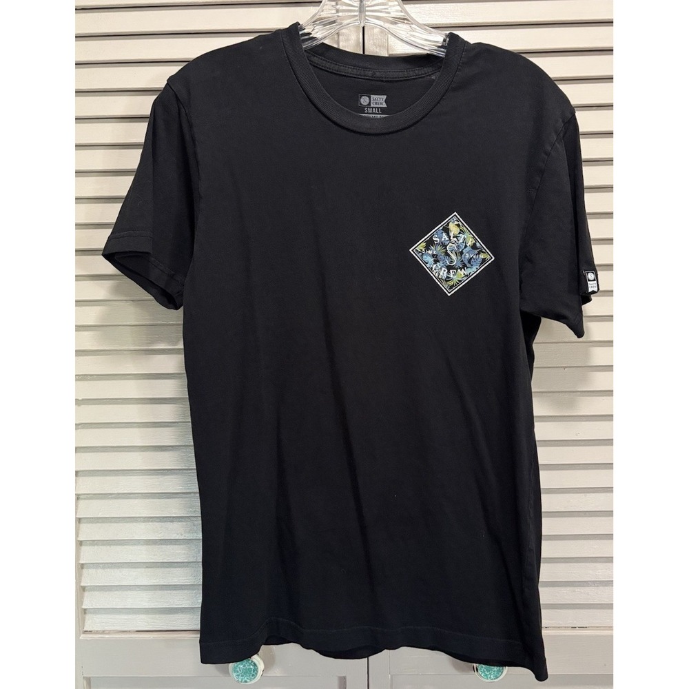 Salty Crew Black Graphic Logo Print Crew Neck‎ Short Sleeve T-Shirt Size S Beach
